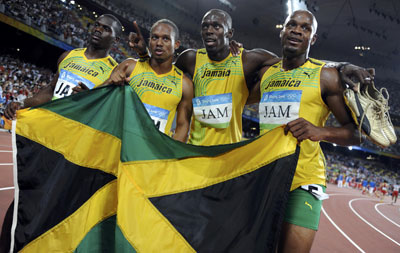 Relevo de Jamaica con Usain Bolt Relevo de Jamaica con Usain Bolt