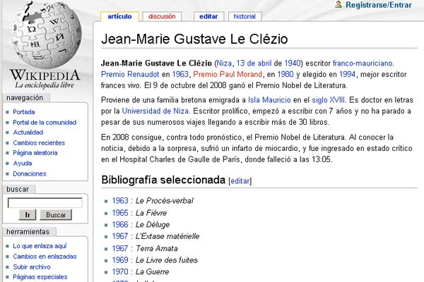 Wikipedia y el Nobel Wikipedia y el Nobel