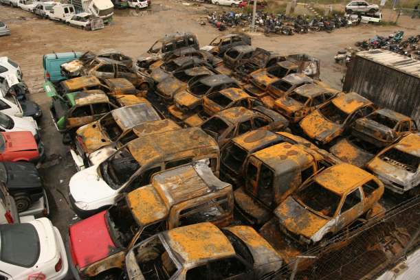 Los coches calcinados esta madrugada Los coches calcinados esta madrugada