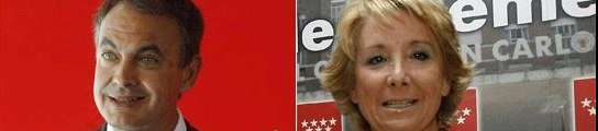 Aguirre y Zapatero en una imagen de archivo Aguirre y Zapatero en una imagen de archivo