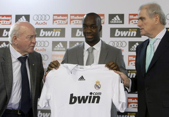 Alfredo Di Stefano, Lassana Diarra y Ramón Calderón Alfredo Di Stefano, Lassana Diarra y Ramón Calderón