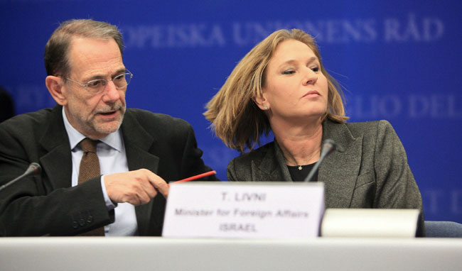 Tzipi Livni y Javier Solana Tzipi Livni y Javier Solana