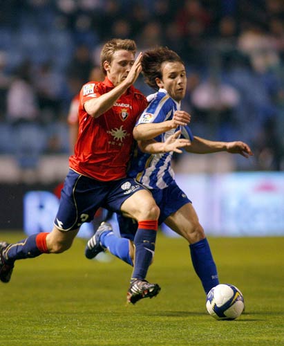 Verdu del Deportivo y Monreal de Osasuna Verdu del Deportivo y Monreal de Osasuna