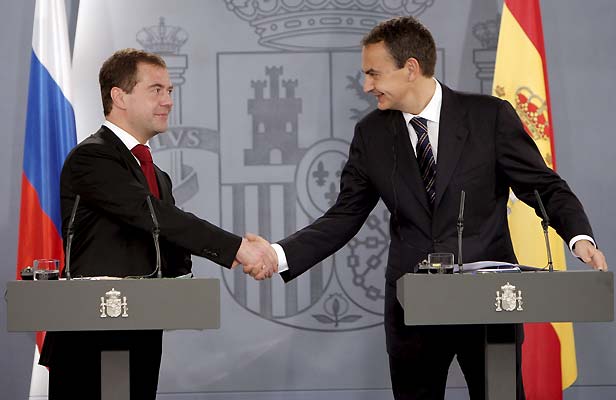 José Luis Rodríguez Zapatero y Dmitri Medvédev José Luis Rodríguez Zapatero y Dmitri Medvédev