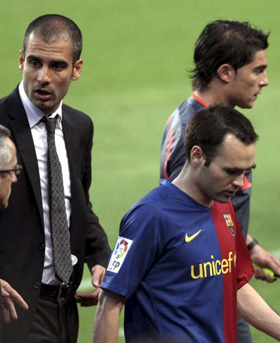 Iniesta con Guardiola Iniesta con Guardiola