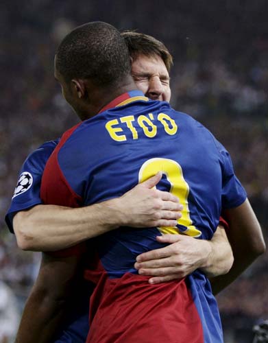 Samuel Eto'o y Leo Messi Samuel Eto'o y Leo Messi