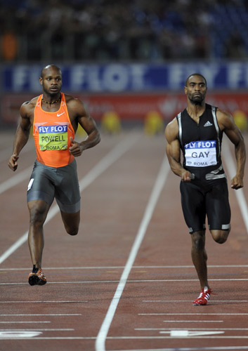 Asafa Powell y Tyson Gay Asafa Powell y Tyson Gay