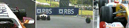 Alonso pierde una rueda Alonso pierde una rueda