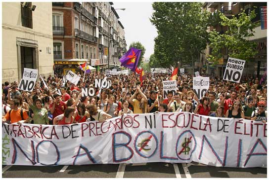 Manifestación de estudiantes anti Bolonia. Manifestación de estudiantes anti Bolonia.