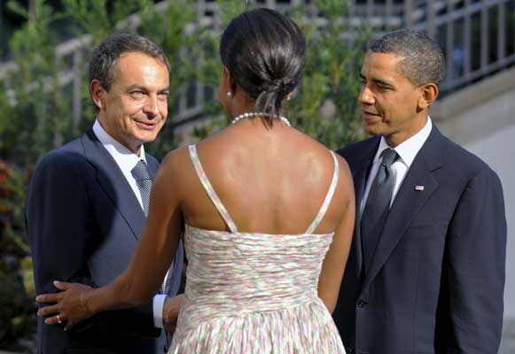 Zapatero y el matrimonio Obama Zapatero y el matrimonio Obama