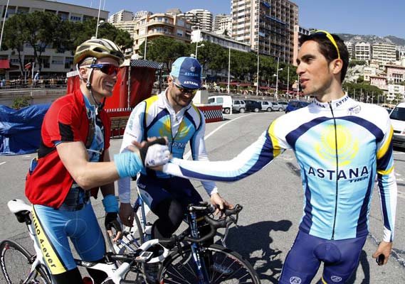 Alberto Contador y Alexander Vinokourov Alberto Contador y Alexander Vinokourov