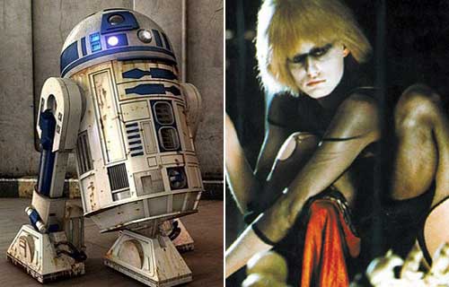 R2D2 y una replicante de 'Blade Runner' R2D2 y una replicante de 'Blade Runner'