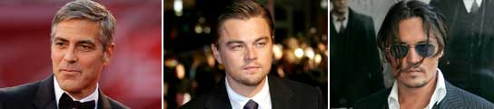 George Clooney, Leonardo Dicaprio y Johnny Depp George Clooney, Leonardo Dicaprio y Johnny Depp