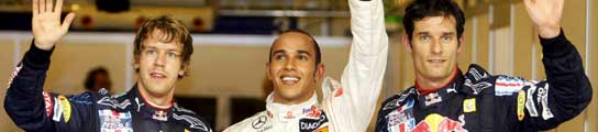 Lewis Hamilton, Sebastian Vettel y Mark Webber Lewis Hamilton, Sebastian Vettel y Mark Webber