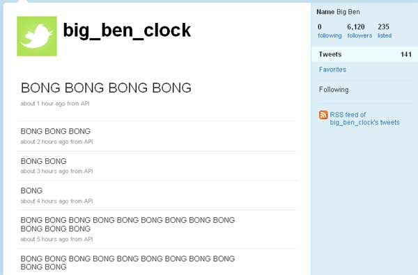 Twitter del Big Ben Twitter del Big Ben