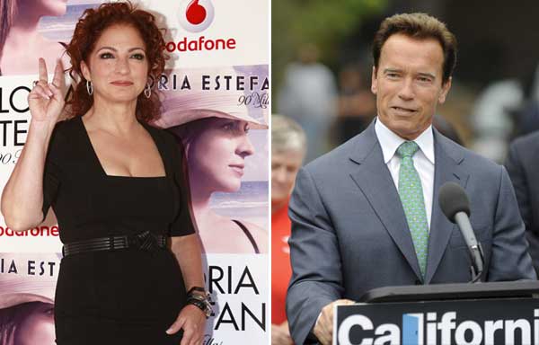 Gloria Estefan y Arnold Schwarzenegger Gloria Estefan y Arnold Schwarzenegger
