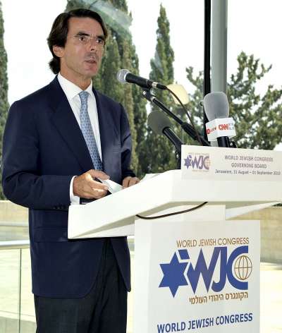 José María Aznar en Jerusalén. José María Aznar en Jerusalén.