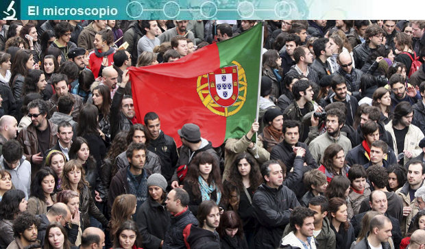 Los jóvenes protestan en Portugal Los jóvenes protestan en Portugal