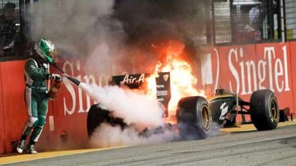 Kovalainen con su Lotus Kovalainen con su Lotus