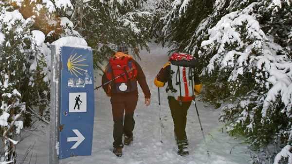 Un camino de Santiago muy frío Un camino de Santiago muy frío