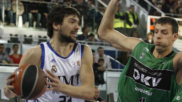 Sergio Llull del Real Madrid y Trias del Joventut Sergio Llull del Real Madrid y Trias del Joventut