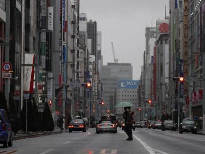 Un hombre en Ginza, el barrio comercial de Tokio