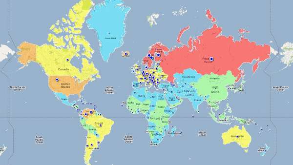 Mapa del tamaño de los pechos Mapa del tamaño de los pechos