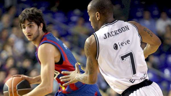 Ricjy Rubio ante Aaron Jackson, del Bizkaia Bilbao Ricjy Rubio ante Aaron Jackson, del Bizkaia Bilbao