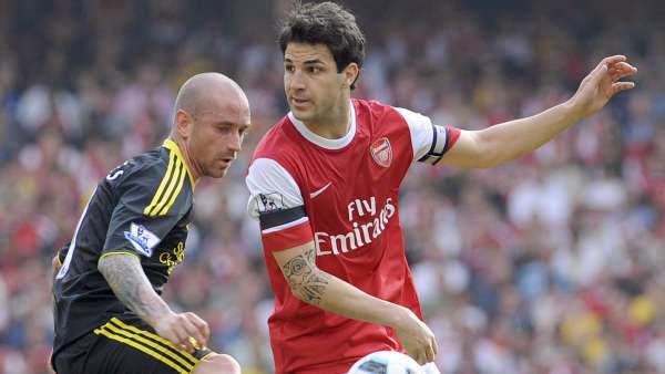 Cesc Fábregas y Raúl Meireles en el Arsenal - Liverpool Cesc Fábregas y Raúl Meireles en el Arsenal - Liverpool