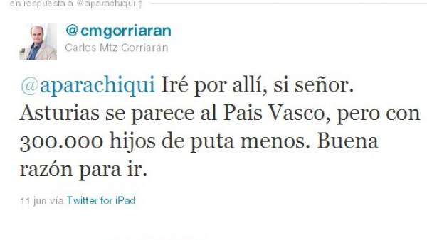 Twitter de Carlos Martínez Gorriarán Twitter de Carlos Martínez Gorriarán