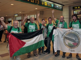 Propalestinos en Barajas
