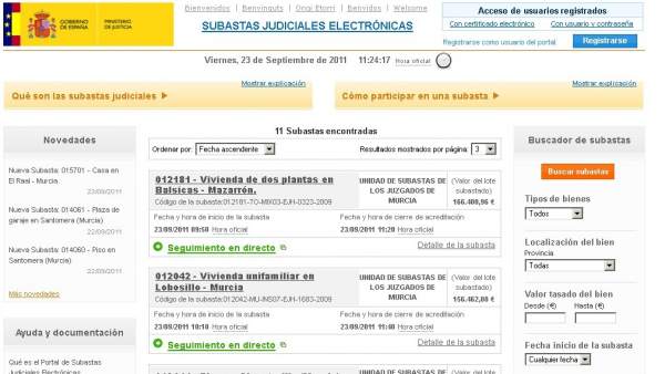 Subastas judiciales electrónicas Subastas judiciales electrónicas