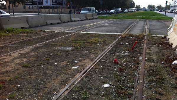 Obras de la línea 2 del metro de Valencia paralizadas Obras de la línea 2 del metro de Valencia paralizadas