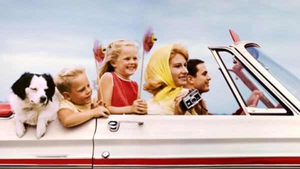'Family in convertible somewhere in Texas' 'Family in convertible somewhere in Texas'