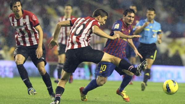 Messi y De Marcos en el Athletic - Barça Messi y De Marcos en el Athletic - Barça