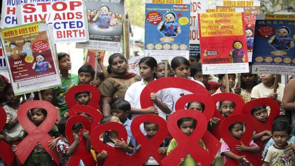 Concentración en India para alertar sobre el Sida Concentración en India para alertar sobre el Sida