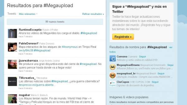 Twitter hierve con el cierre de Megaupload Twitter hierve con el cierre de Megaupload