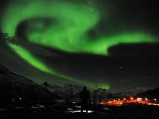 La aurora boreal en el cielo noruego
