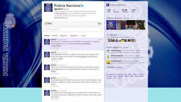 Twitter de la Policía Nacional Twitter de la Policía Nacional