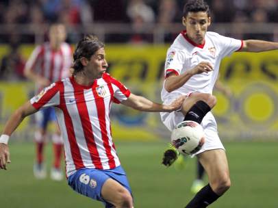 Navas y Filipe Luis en el Sevilla - Atlético