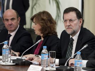 De Guindos, Sáenz de Santamaría, Rajoy y Montoro