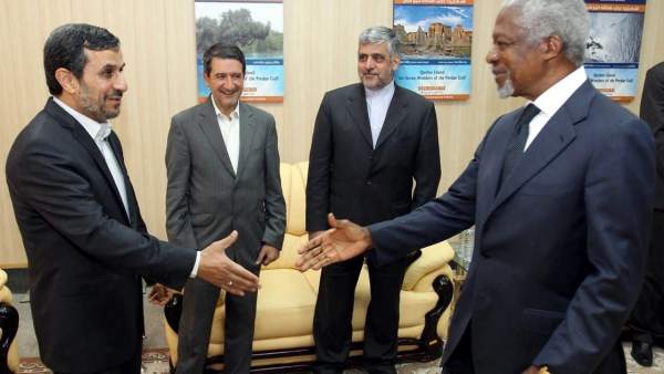 Reunión entre Annan y Ahmadineyad Reunión entre Annan y Ahmadineyad