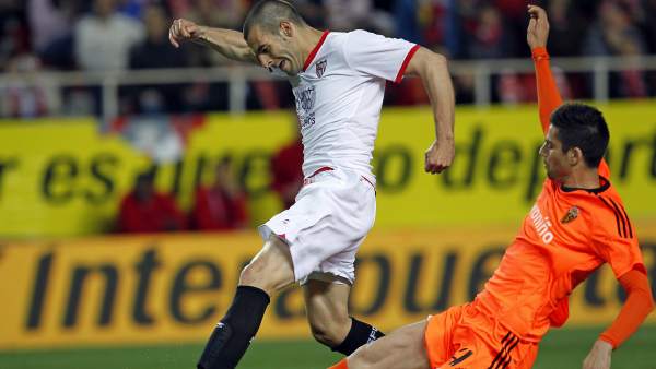 Negredo y Mateos en el Sevilla - Zaragoza Negredo y Mateos en el Sevilla - Zaragoza