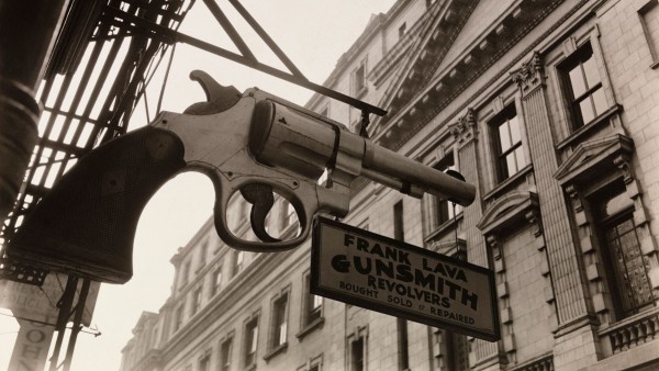'Gunsmith and Police Department Headquarters, 6 Centre Market Place and 240 Centre Street', New York City, February 4, 1937 'Gunsmith and Police Department Headquarters, 6 Centre Market Place and 240 Centre Street', New York City, February 4, 1937