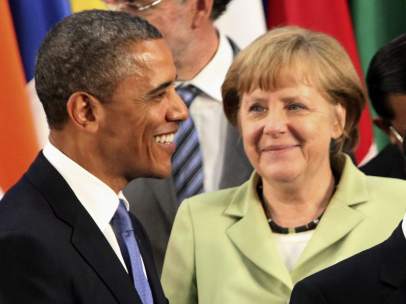 Barack Obama y Angela Merkel