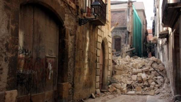 Derrume en Tarragona. Derrume en Tarragona.