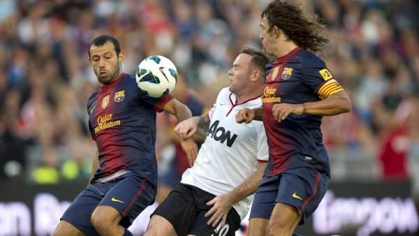 Rooney, Puyol y Mascherano en el Barça - United Rooney, Puyol y Mascherano en el Barça - United