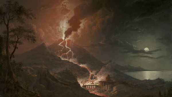 'Eruption of Vesuvius with Destruction of a Roman City, 1824' 'Eruption of Vesuvius with Destruction of a Roman City, 1824'