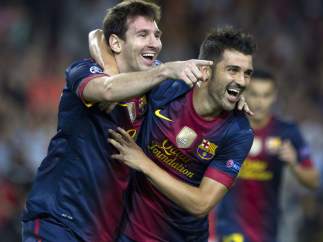 Messi y Villa