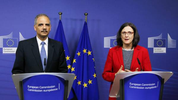 Eric Holder y Cecilia Malmström Eric Holder y Cecilia Malmström